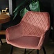 Lizzely Garden & Living Chaise de salle à manger Yurgan velours rose avec accoudoirs Lizzely Garden & Living Chaise de salle à manger Yurgan velours rose avec accoudoirs