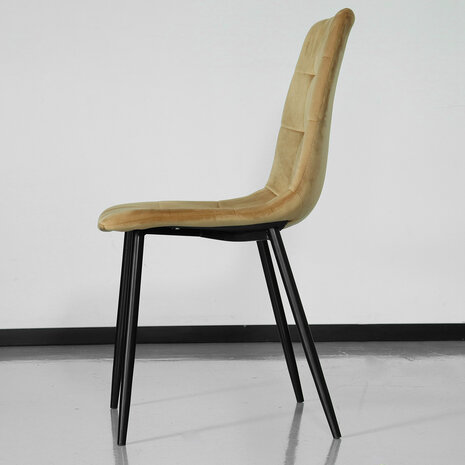 Lizzely Garden & Living Chaise de salle à manger Catoo velours marron/or Lizzely Garden & Living Chaise de salle à manger Catoo velours marron/or