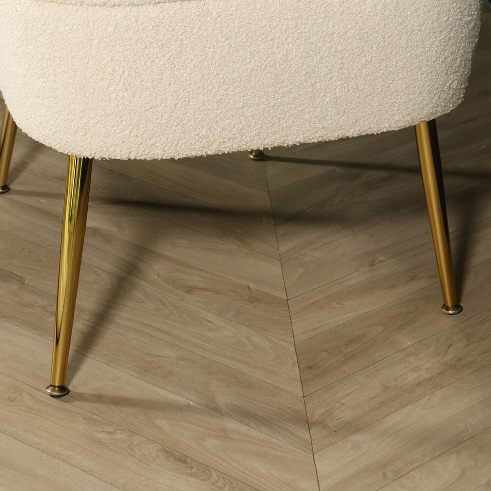 Canapé-fauteuil 1 personne beige en tissu teddy