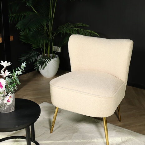 Lizzely Garden & Living Canapé-fauteuil 1 personne beige en tissu teddy