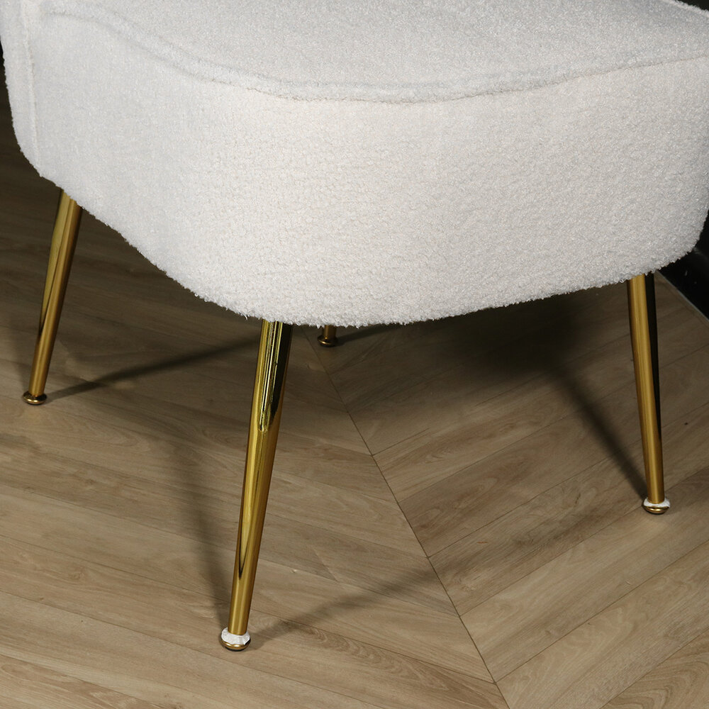 Canapé-fauteuil 1 personne blanc en tissu teddy Canapé-fauteuil 1 personne blanc en tissu teddy