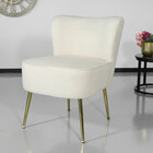 Canapé-fauteuil 1 personne blanc en tissu teddy Canapé-fauteuil 1 personne blanc en tissu teddy