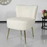 Lizzely Garden & Living Canapé-fauteuil 1 personne blanc en tissu teddy