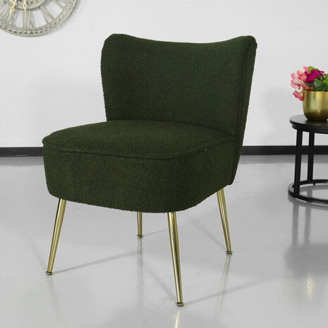 Lizzely Garden & Living Canapé-fauteuil 1 personne vert en tissu teddy Lizzely Garden & Living Canapé-fauteuil 1 personne vert en tissu teddy
