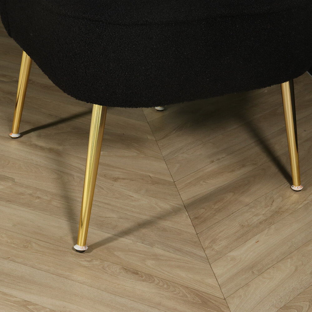 Canapé-fauteuil 1 personne noir en tissu teddy Canapé-fauteuil 1 personne noir en tissu teddy