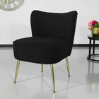 Canapé-fauteuil 1 personne noir en tissu teddy Canapé-fauteuil 1 personne noir en tissu teddy