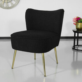 Lizzely Garden & Living Canapé-fauteuil 1 personne noir en tissu teddy Lizzely Garden & Living Canapé-fauteuil 1 personne noir en tissu teddy