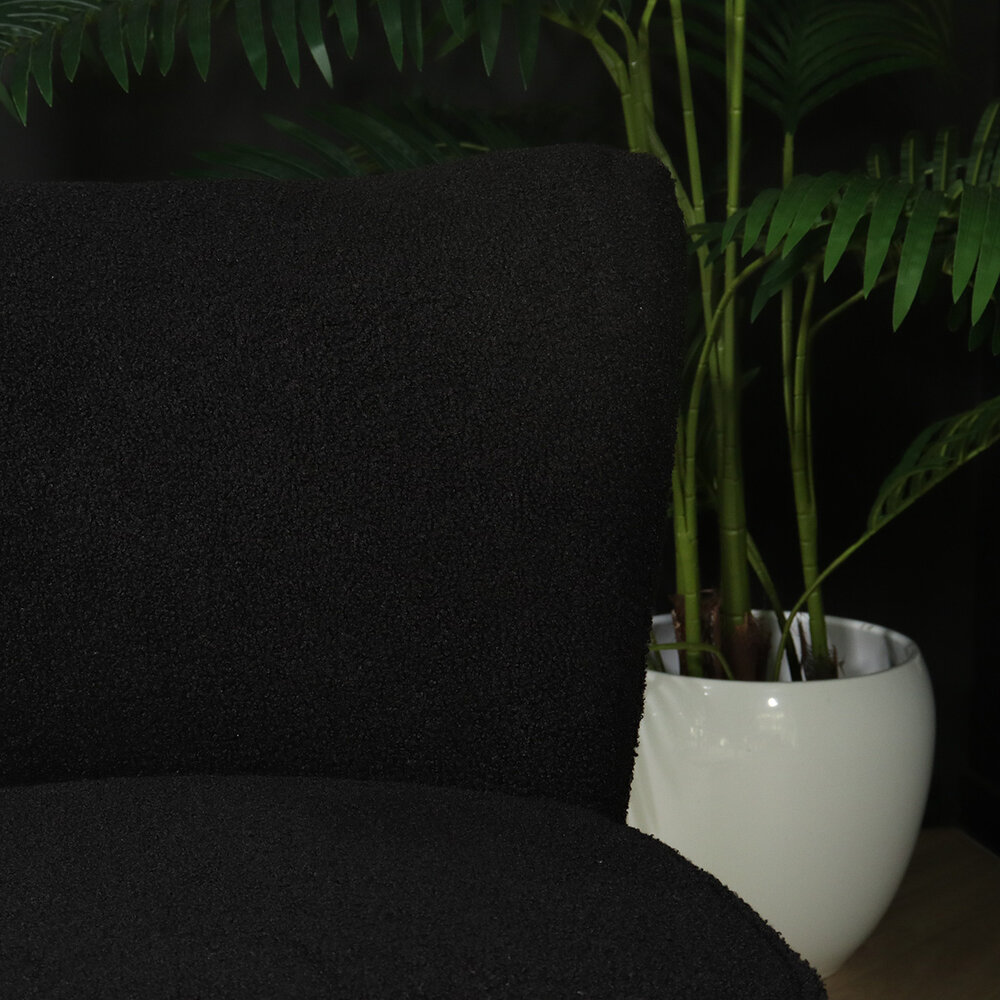Canapé-fauteuil 1 personne noir en tissu teddy Canapé-fauteuil 1 personne noir en tissu teddy