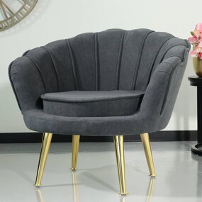 Lizzely Garden & Living Fauteuil enfant Belle gris foncé canapé 1 place