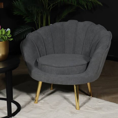 Lizzely Garden & Living Fauteuil enfant Belle gris foncé canapé 1 place