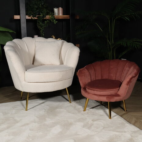 Lizzely Garden & Living Fauteuil enfant Belle vieux rose canapé 1 place