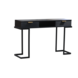 Lizzely Garden & Living Coiffeuse Georgia en bois de manguier massif 2 tiroirs 120cm table de maquillage noir