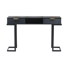 Lizzely Garden & Living Coiffeuse Georgia en bois de manguier massif 2 tiroirs 120cm table de maquillage noir Lizzely Garden & Living Coiffeuse Georgia en bois de manguier massif 2 tiroirs 120cm table de maquillage noir