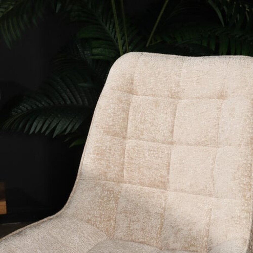 Chaise de salle à manger De Vince en velours chenillé beige Chaise de salle à manger De Vince en velours chenillé beige