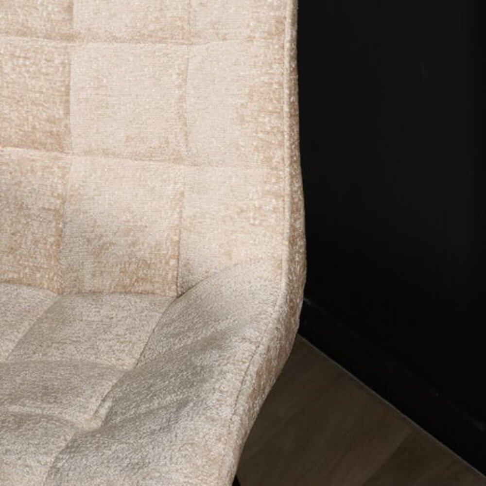 Chaise de salle à manger De Vince en velours chenillé beige Chaise de salle à manger De Vince en velours chenillé beige