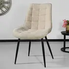 Chaise de salle à manger De Vince en velours chenillé beige
