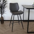 Tabouret de bar Corinne style industriel anthracite