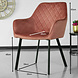 Lizzely Garden & Living Chaise de salle à manger Yurgan velours rose avec accoudoirs Lizzely Garden & Living Chaise de salle à manger Yurgan velours rose avec accoudoirs