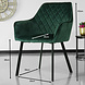 Lizzely Garden & Living Chaise de salle à manger avec accoudoirs Yurgan velours vert foncé