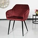 Lizzely Garden & Living Chaise de salle à manger Barbara rouge velours avec accoudoirs