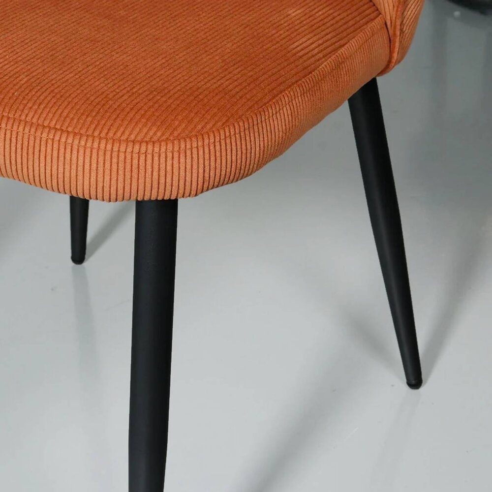 Chaise de salle à manger Coco en velours côtelé marron