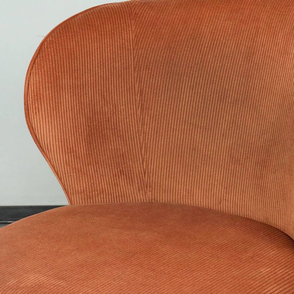 Chaise de salle à manger Coco en velours côtelé marron