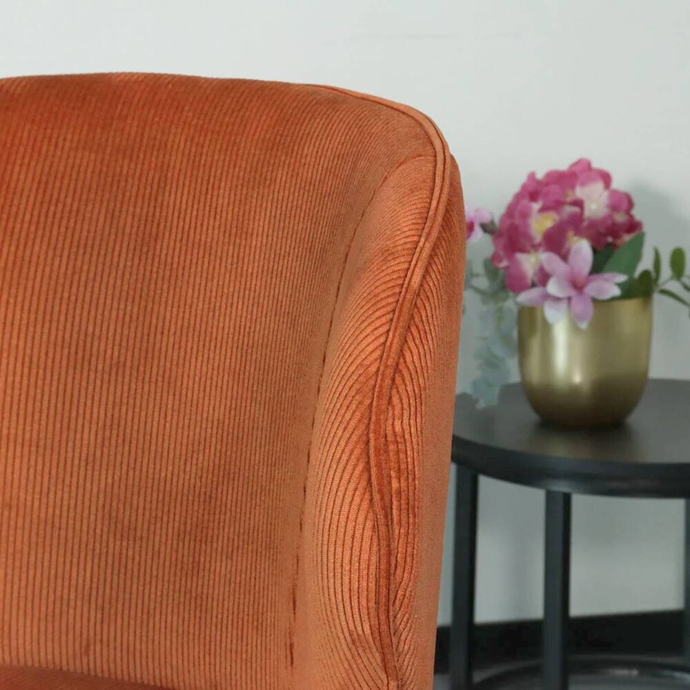 Chaise de salle à manger Coco en velours côtelé marron