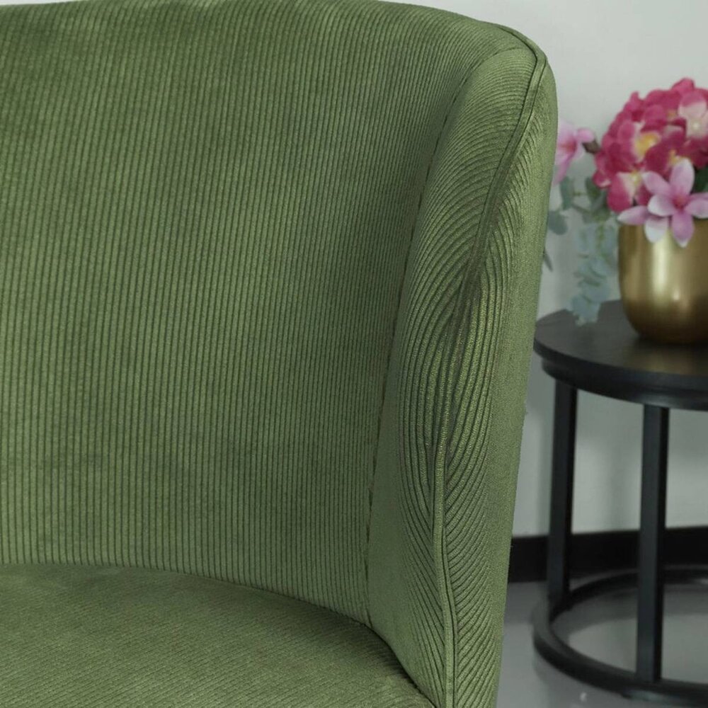 Chaise de salle à manger Coco en velours côtelé vert foncé Chaise de salle à manger Coco en velours côtelé vert foncé