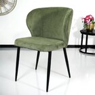 Chaise de salle à manger Coco en velours côtelé vert foncé