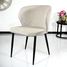 Lizzely Garden & Living Chaise de salle à manger Coco en velours côtelé sable