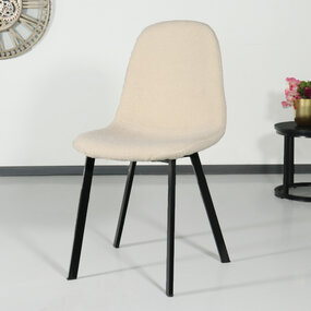 Lizzely Garden & Living Chaise de salle à manger Simpy teddy bouclé sable