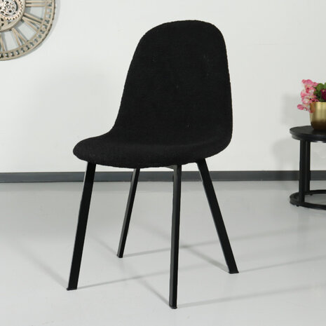 Lizzely Garden & Living Chaise de salle à manger Simpy teddy bouclé noir Lizzely Garden & Living Chaise de salle à manger Simpy teddy bouclé noir