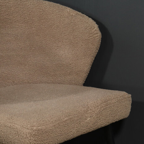 Lizzely Garden & Living Chaise de salle à manger teddy bouclé gris Felix