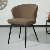 Lizzely Garden & Living Chaise de salle à manger teddy bouclé gris Felix