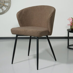 Lizzely Garden & Living Chaise de salle à manger teddy bouclé gris Felix