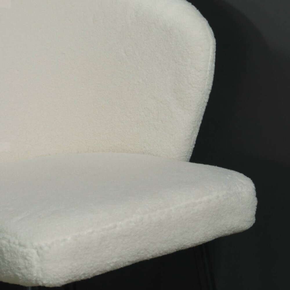 Chaise de salle à manger teddy bouclé blanc Felix