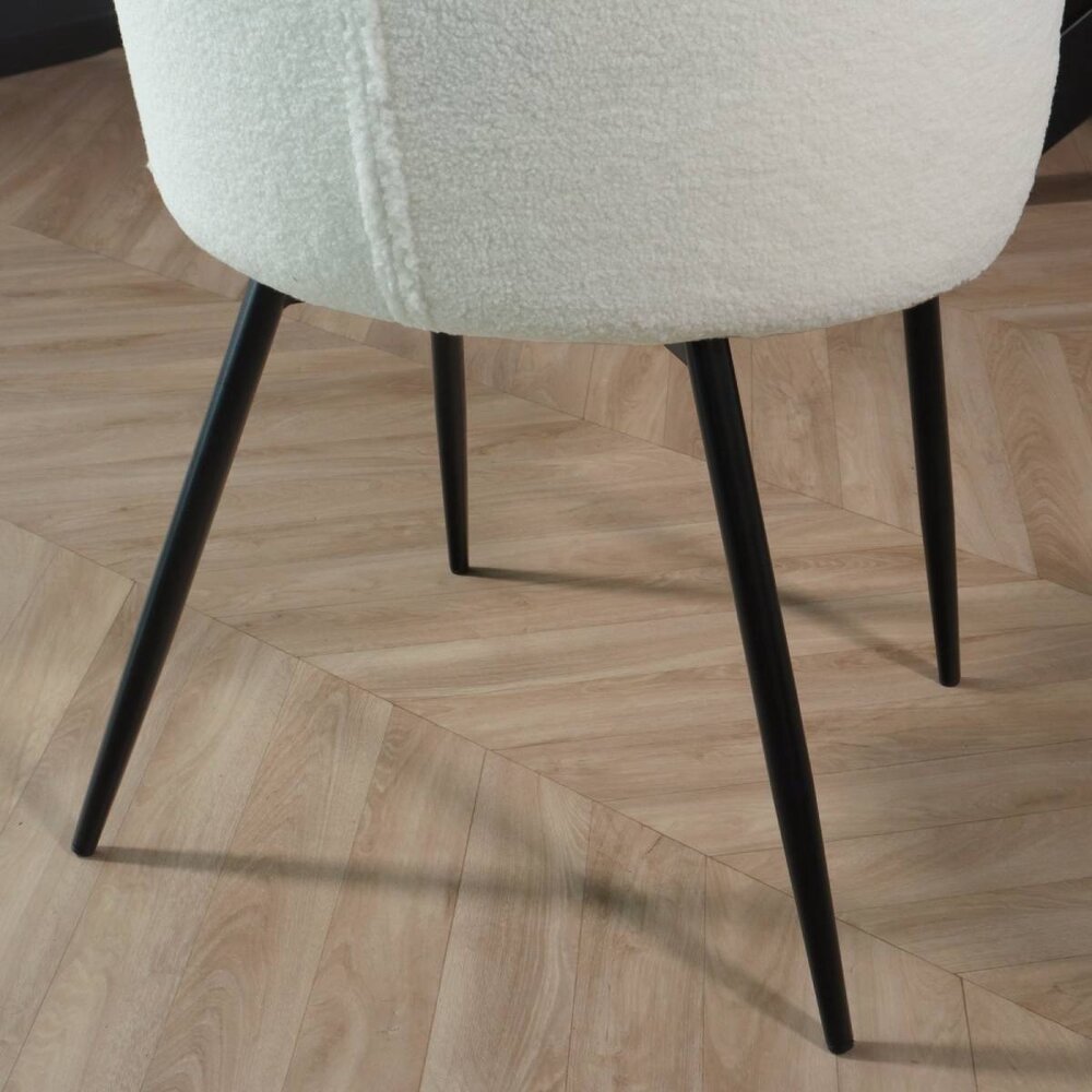 Chaise de salle à manger teddy bouclé blanc Felix