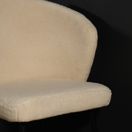 Lizzely Garden & Living Chaise de salle à manger teddy bouclé sable Felix