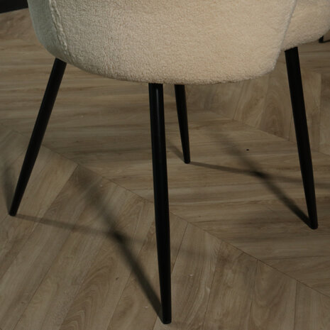 Lizzely Garden & Living Chaise de salle à manger teddy bouclé sable Felix