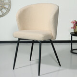 Lizzely Garden & Living Chaise de salle à manger teddy bouclé sable Felix