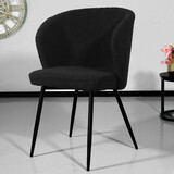 Lizzely Garden & Living Chaise de salle à manger teddy bouclé noir Felix