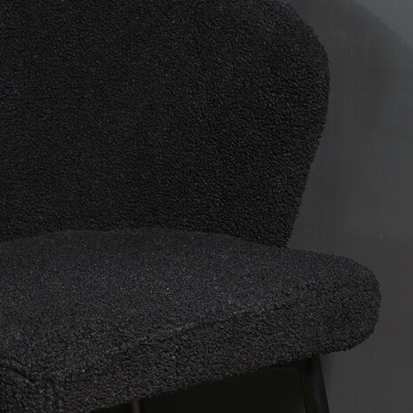 Lizzely Garden & Living Chaise de salle à manger teddy bouclé noir Felix