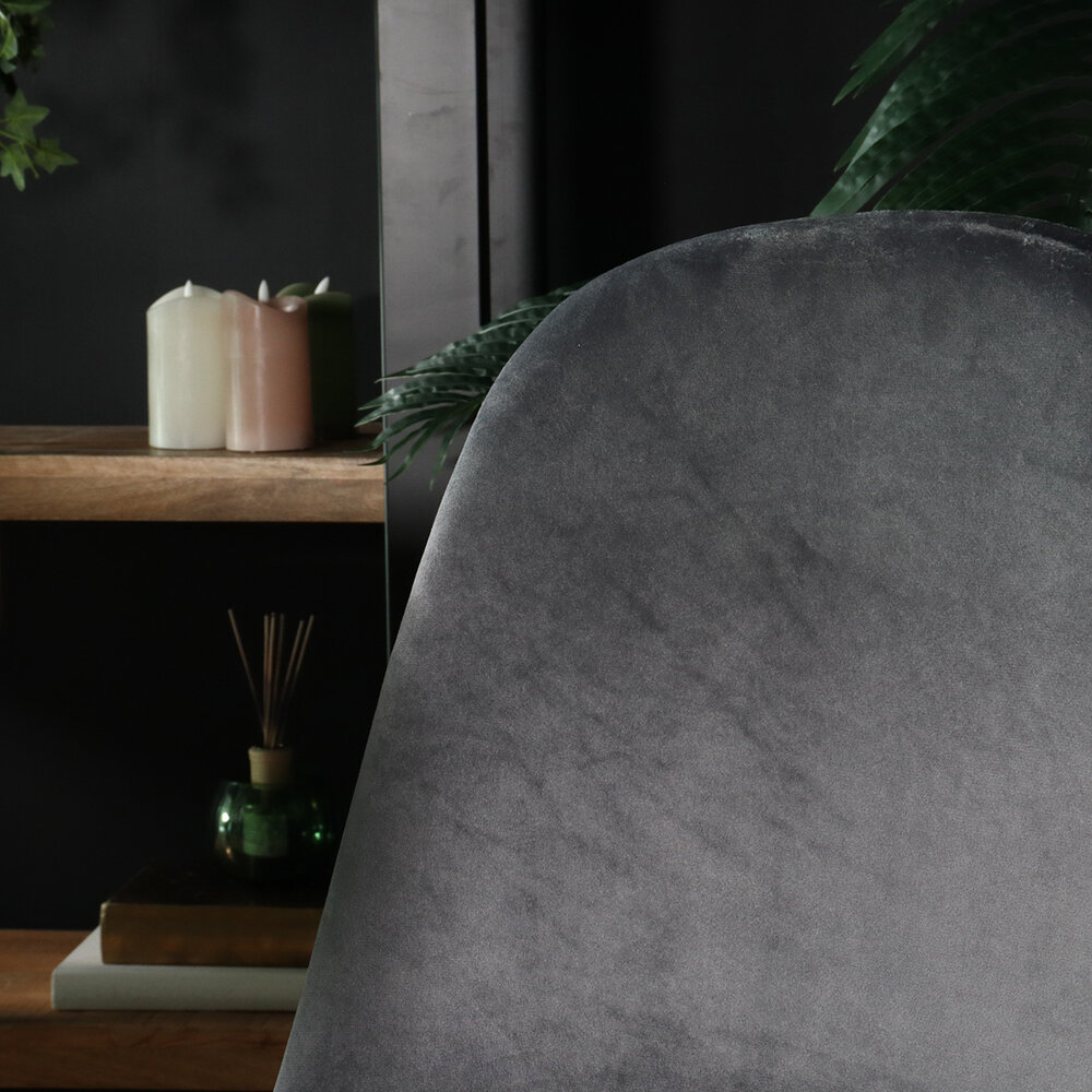 Chaise de salle à manger Simpy velours gris