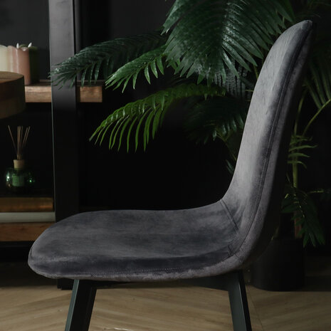Lizzely Garden & Living Chaise de salle à manger Simpy velours gris