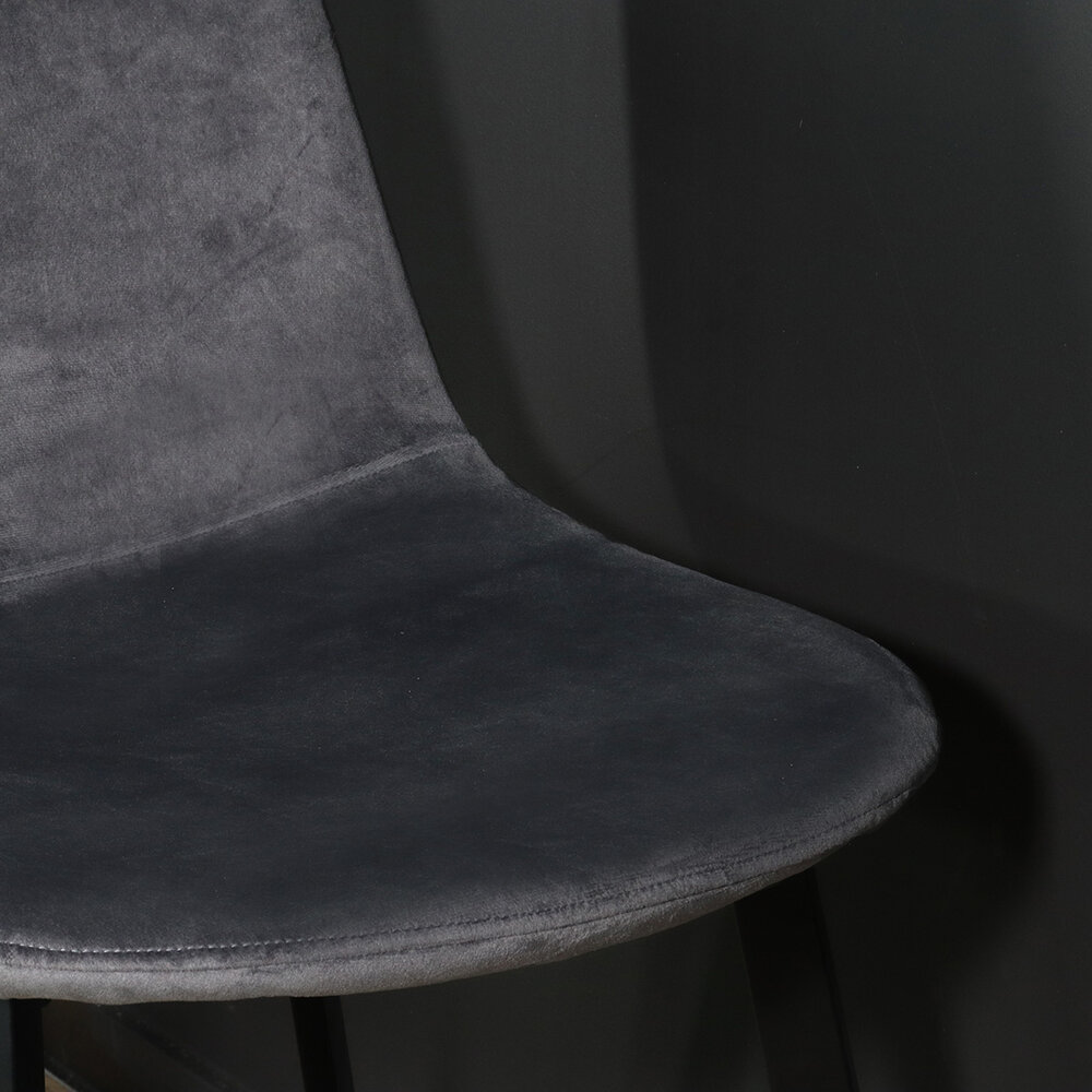 Chaise de salle à manger Simpy velours gris