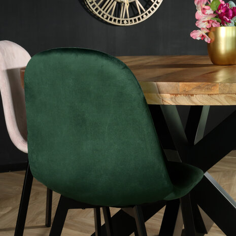 Lizzely Garden & Living Chaise de salle à manger Simpy velours vert foncé