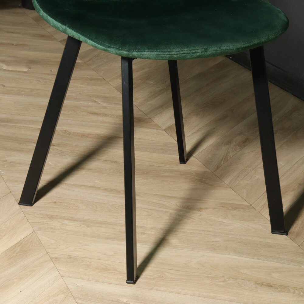 Chaise de salle à manger Simpy velours vert foncé