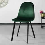 Lizzely Garden & Living Chaise de salle à manger Simpy velours vert foncé Lizzely Garden & Living Chaise de salle à manger Simpy velours vert foncé