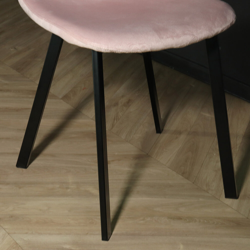Chaise de salle à manger Simpy velours rose