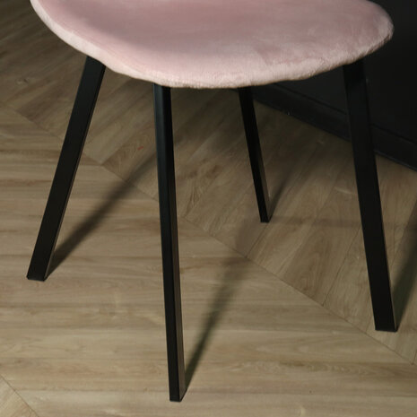 Lizzely Garden & Living Chaise de salle à manger Simpy velours rose